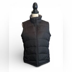 Land's End Quilted Puffer Down Vest Black Women Medium
